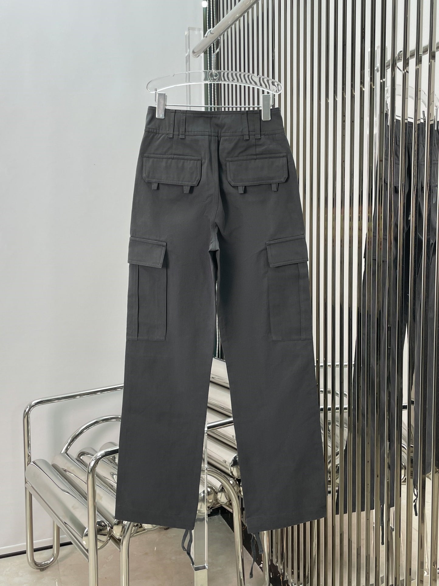 Grey Drawstring Overalls