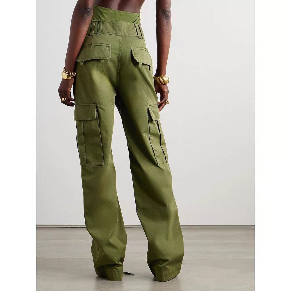 Green Distressed Overalls