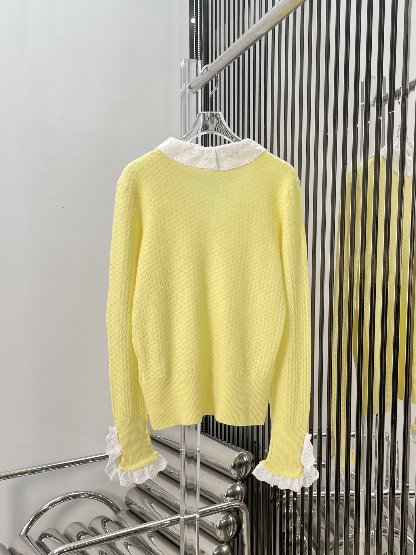 Cashmere lace knit top