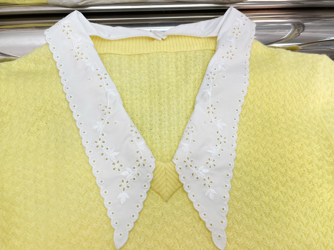 Cashmere lace knit top