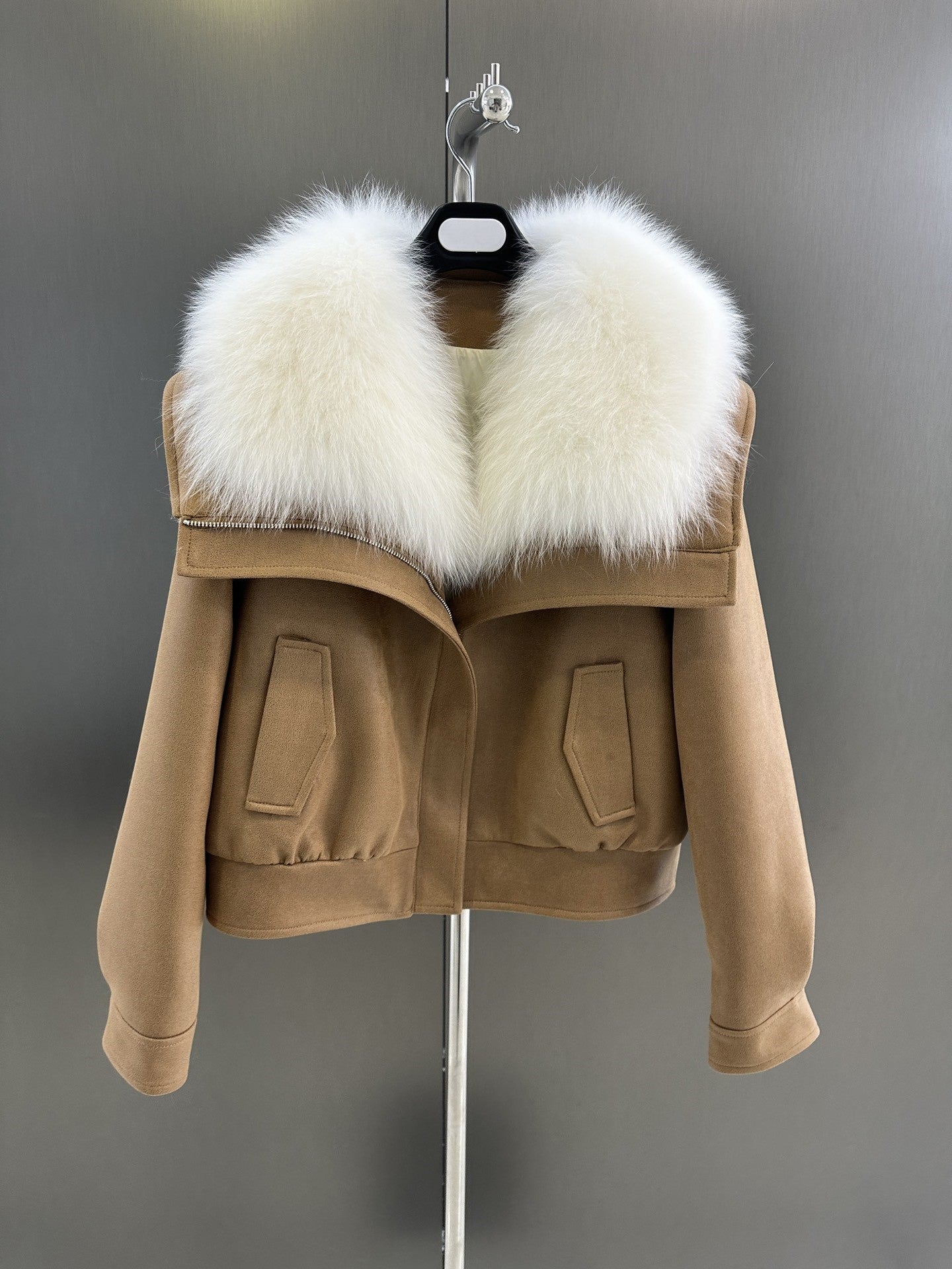 Fur collar loose jacket