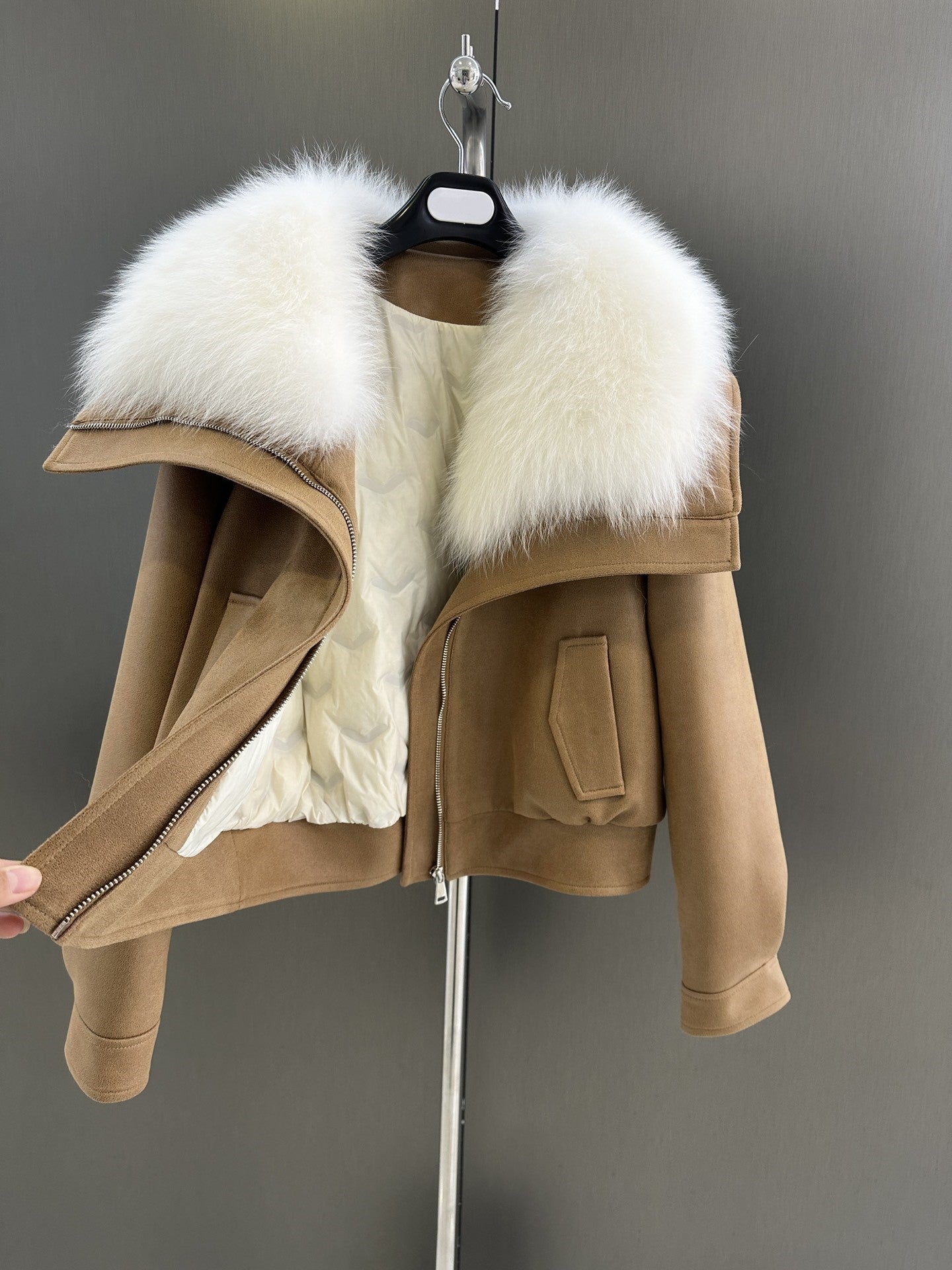Fur collar loose jacket