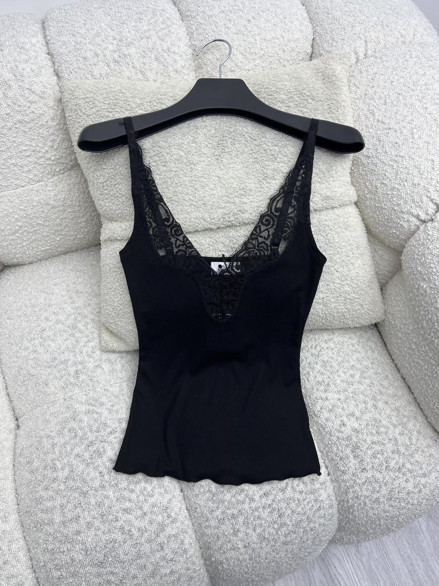 Knitted lace vest