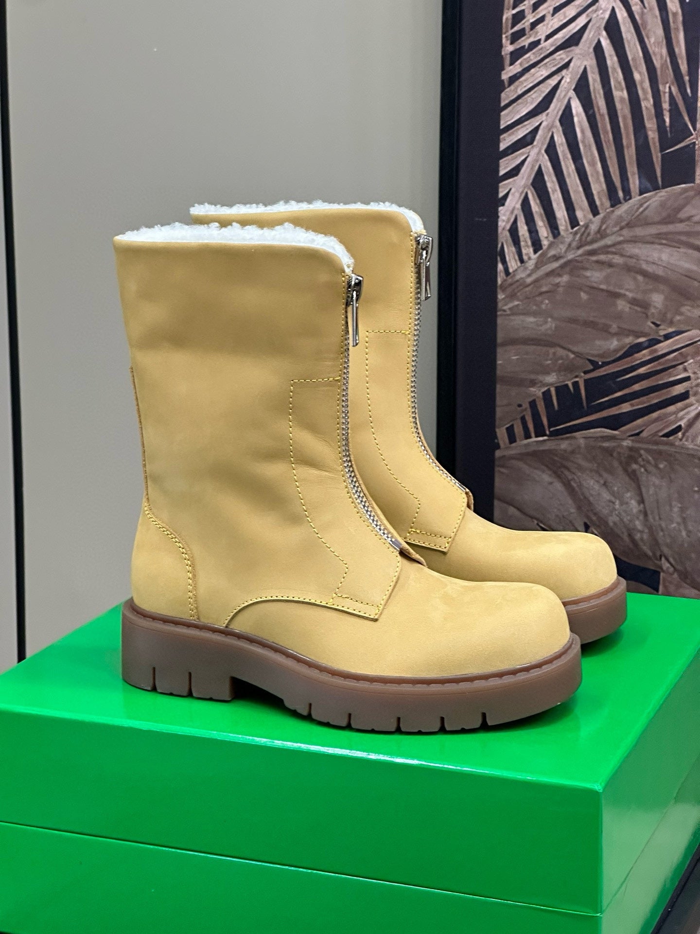 Wool and leather boots