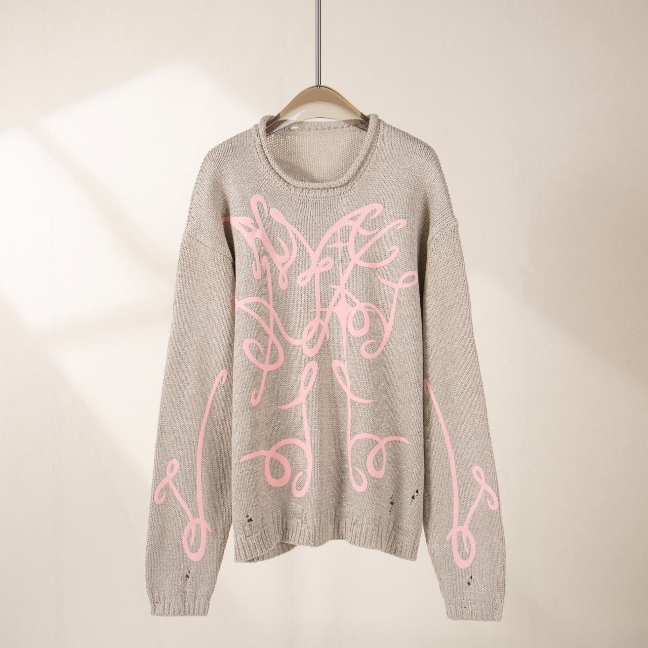 Velvet flocked printed knitted top