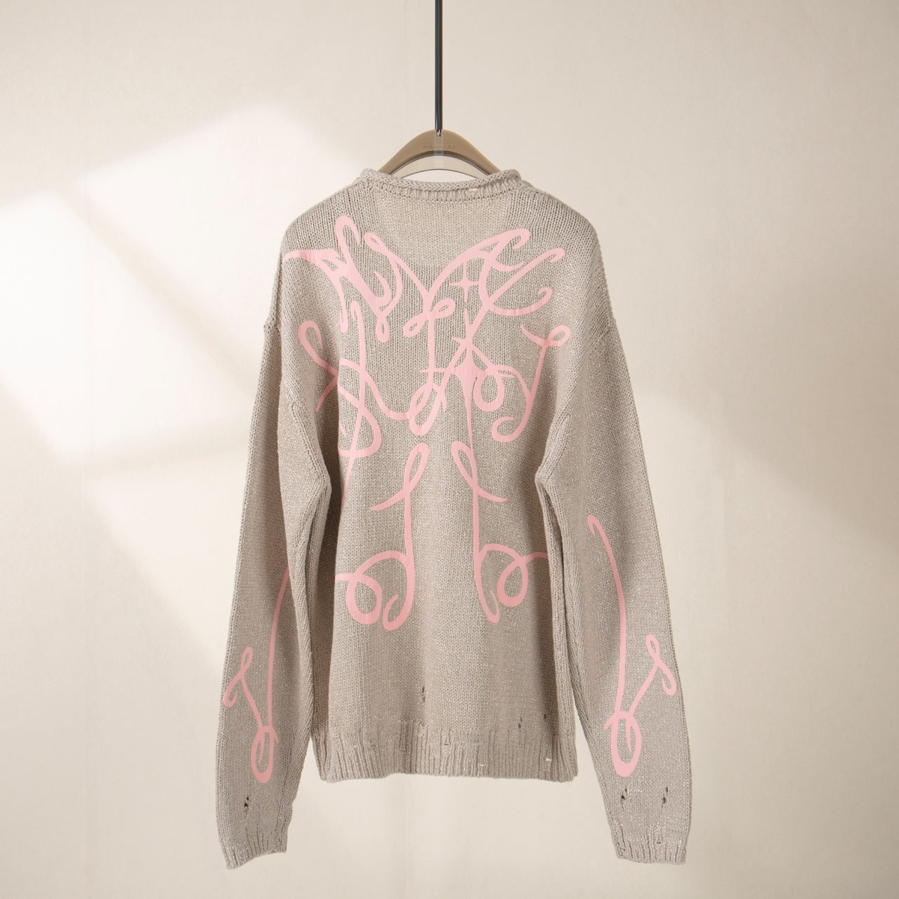Velvet flocked printed knitted top