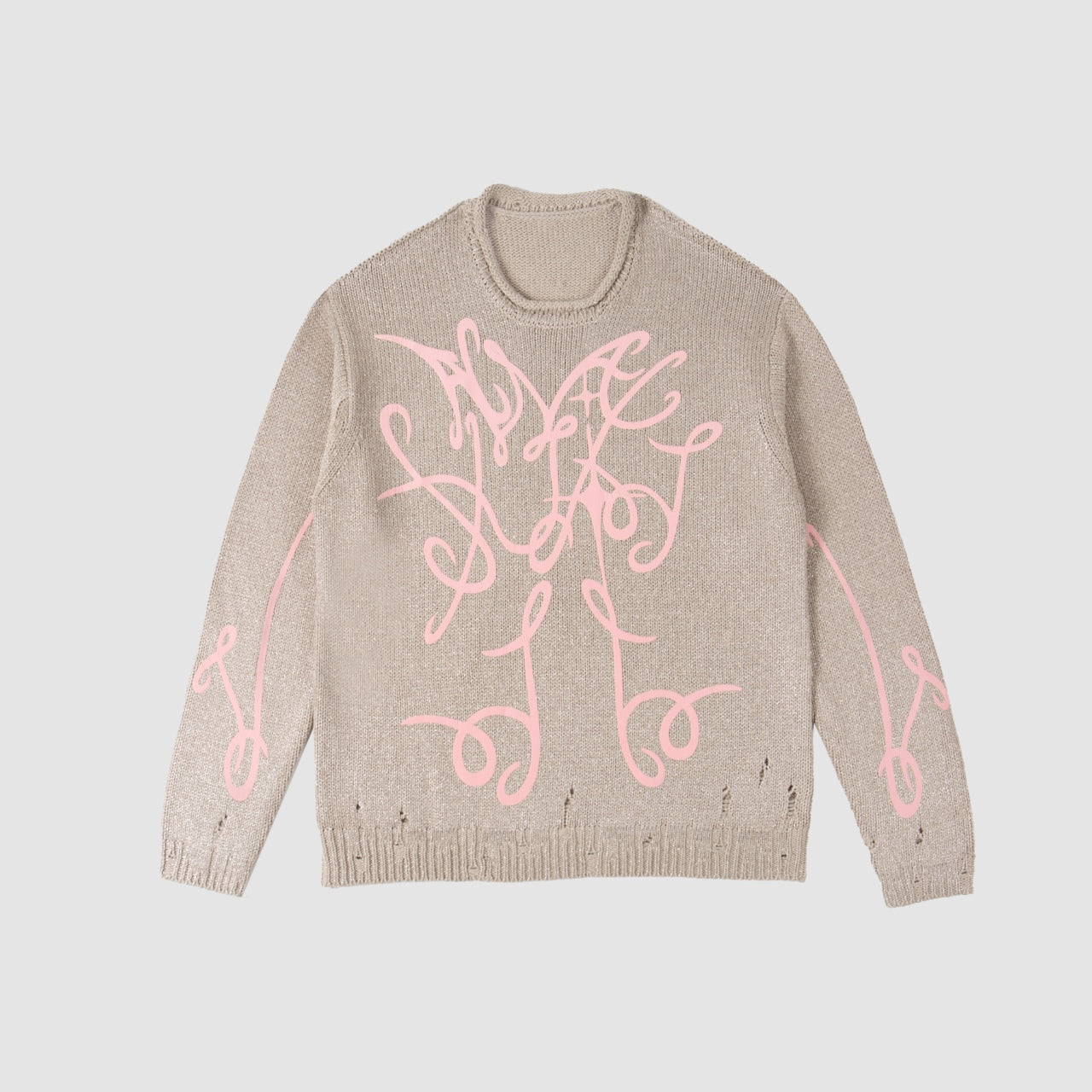Velvet flocked printed knitted top