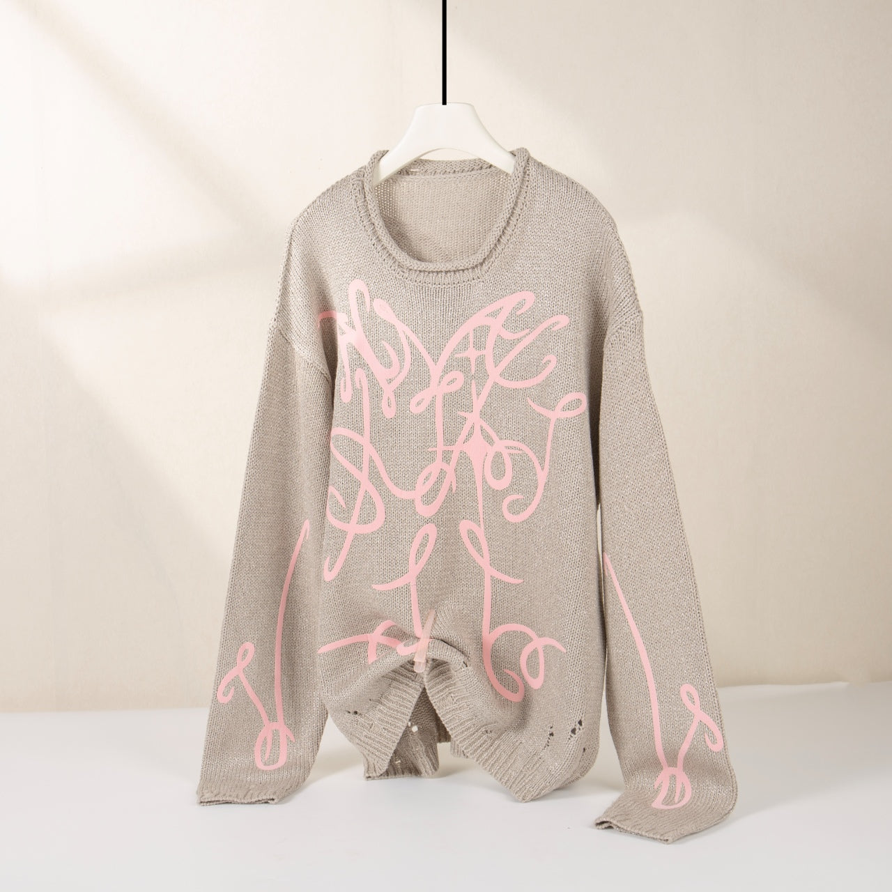 Velvet flocked printed knitted top