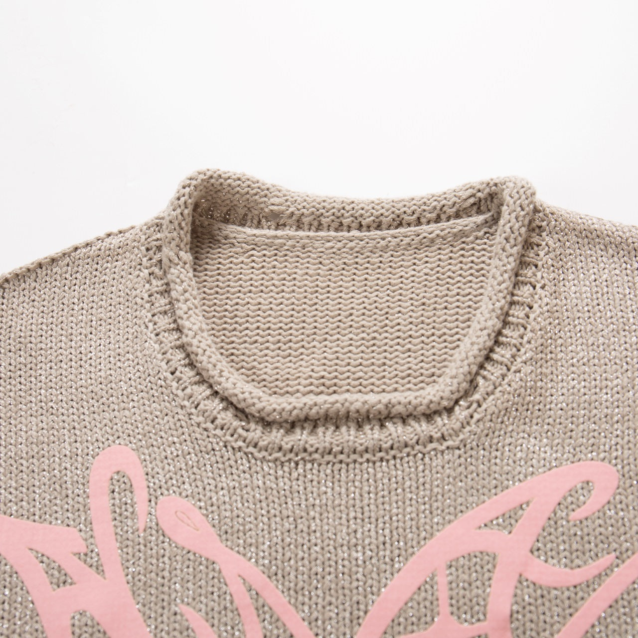 Velvet flocked printed knitted top