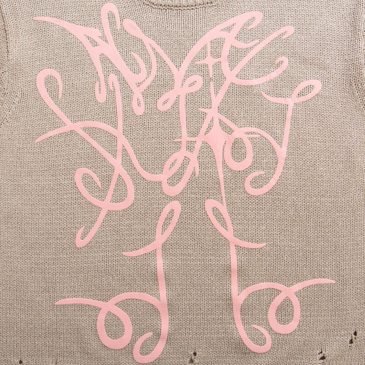 Velvet flocked printed knitted top