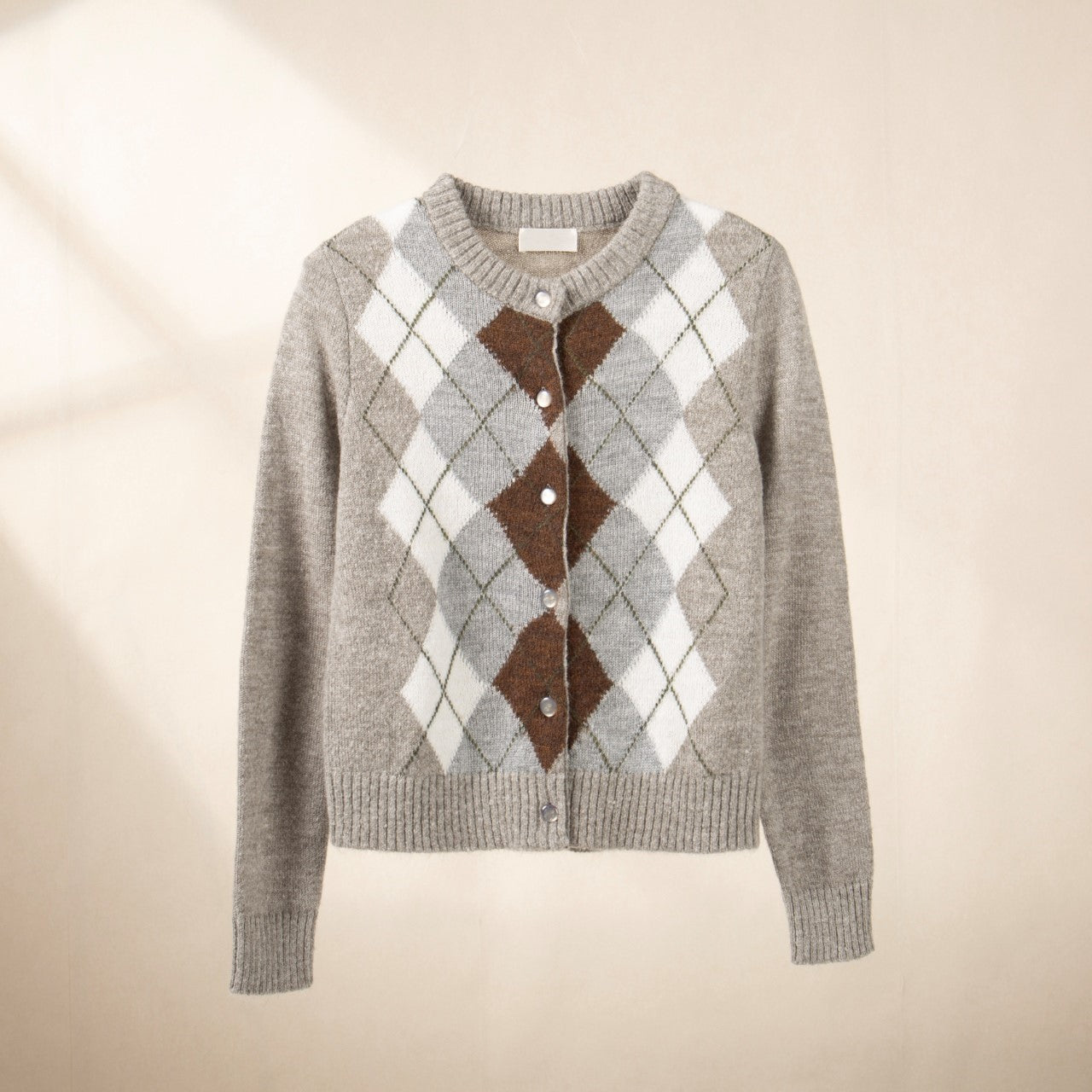 Diamond check cardigan