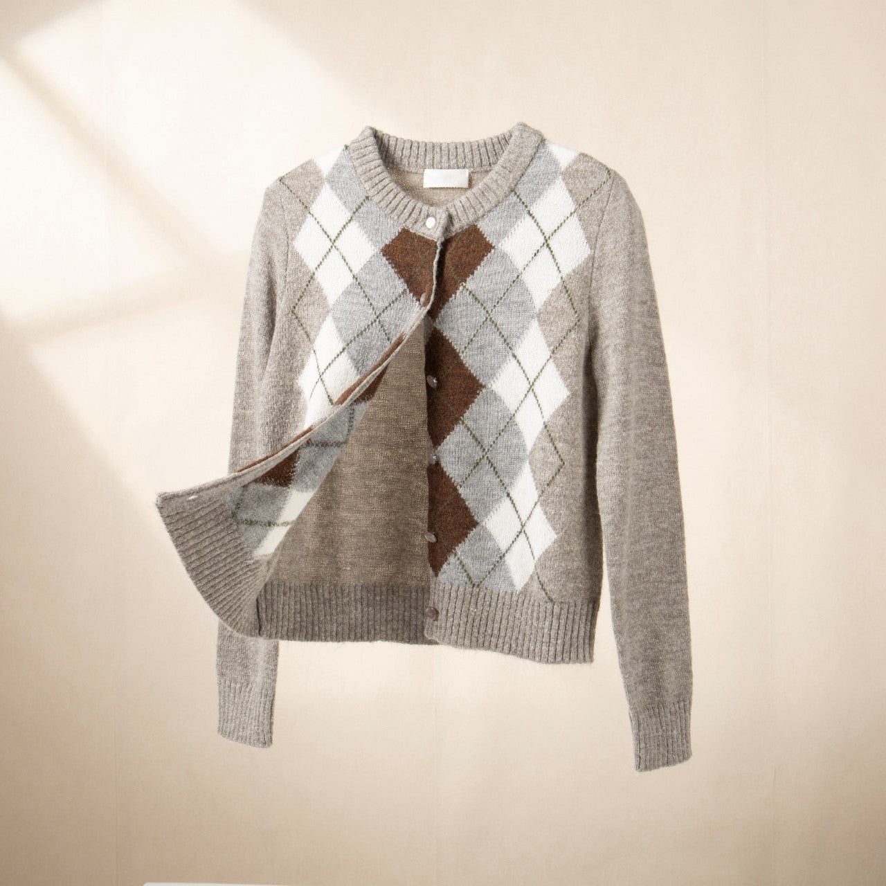 Diamond check cardigan
