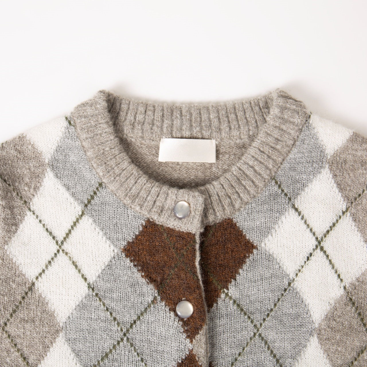 Diamond check cardigan