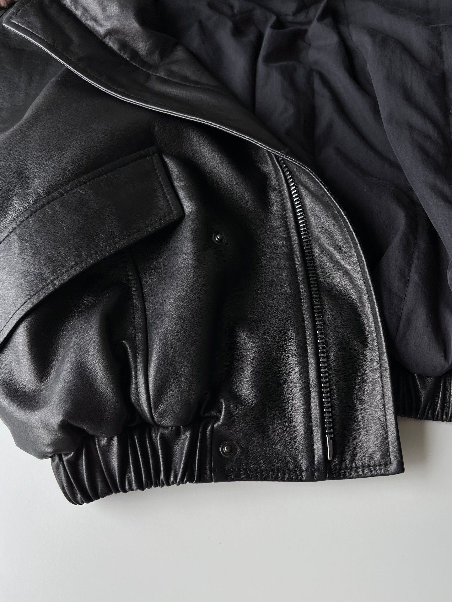 Cowhide quilted jacket