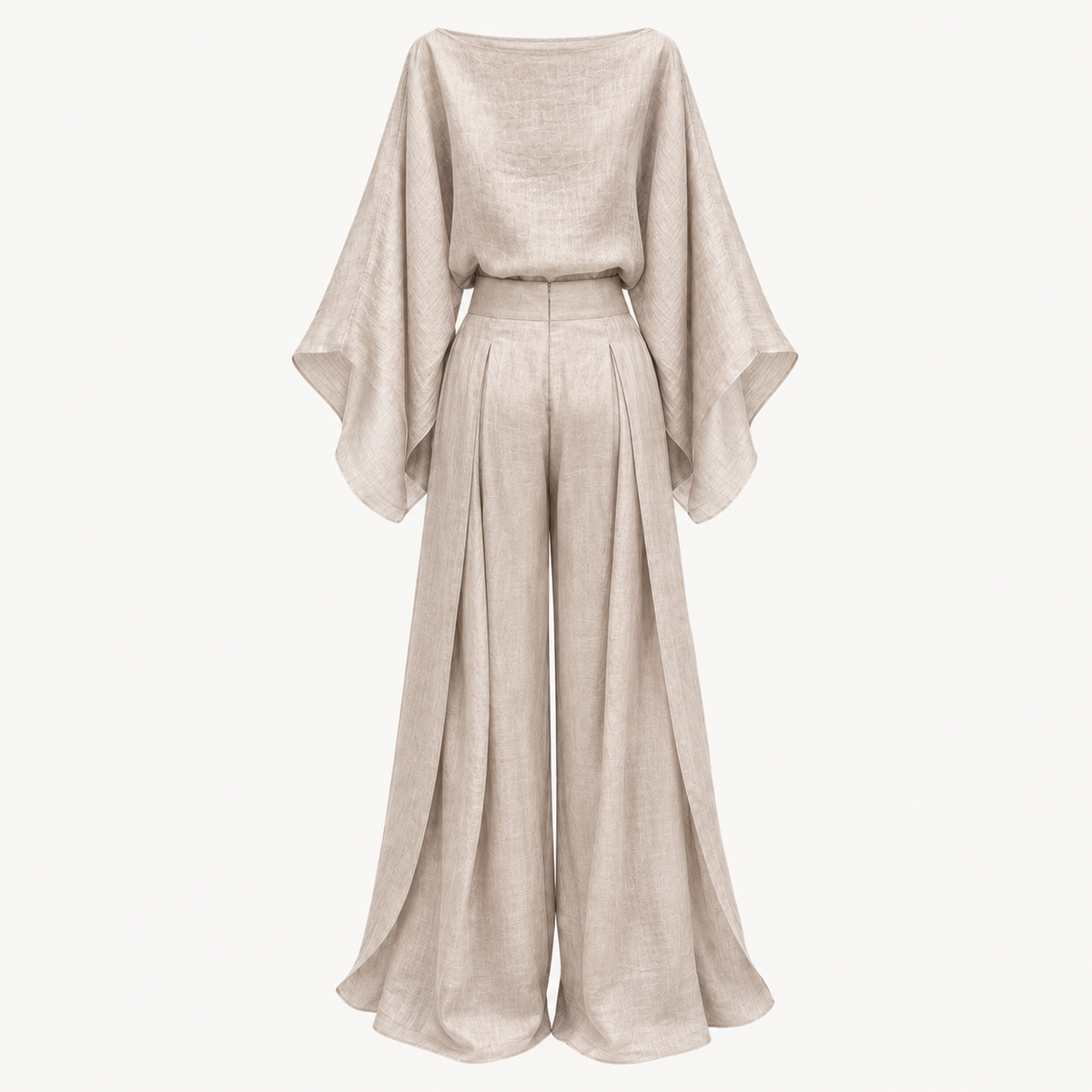 Dune Wide-Sleeve Top and Wide-Leg Trousers Set