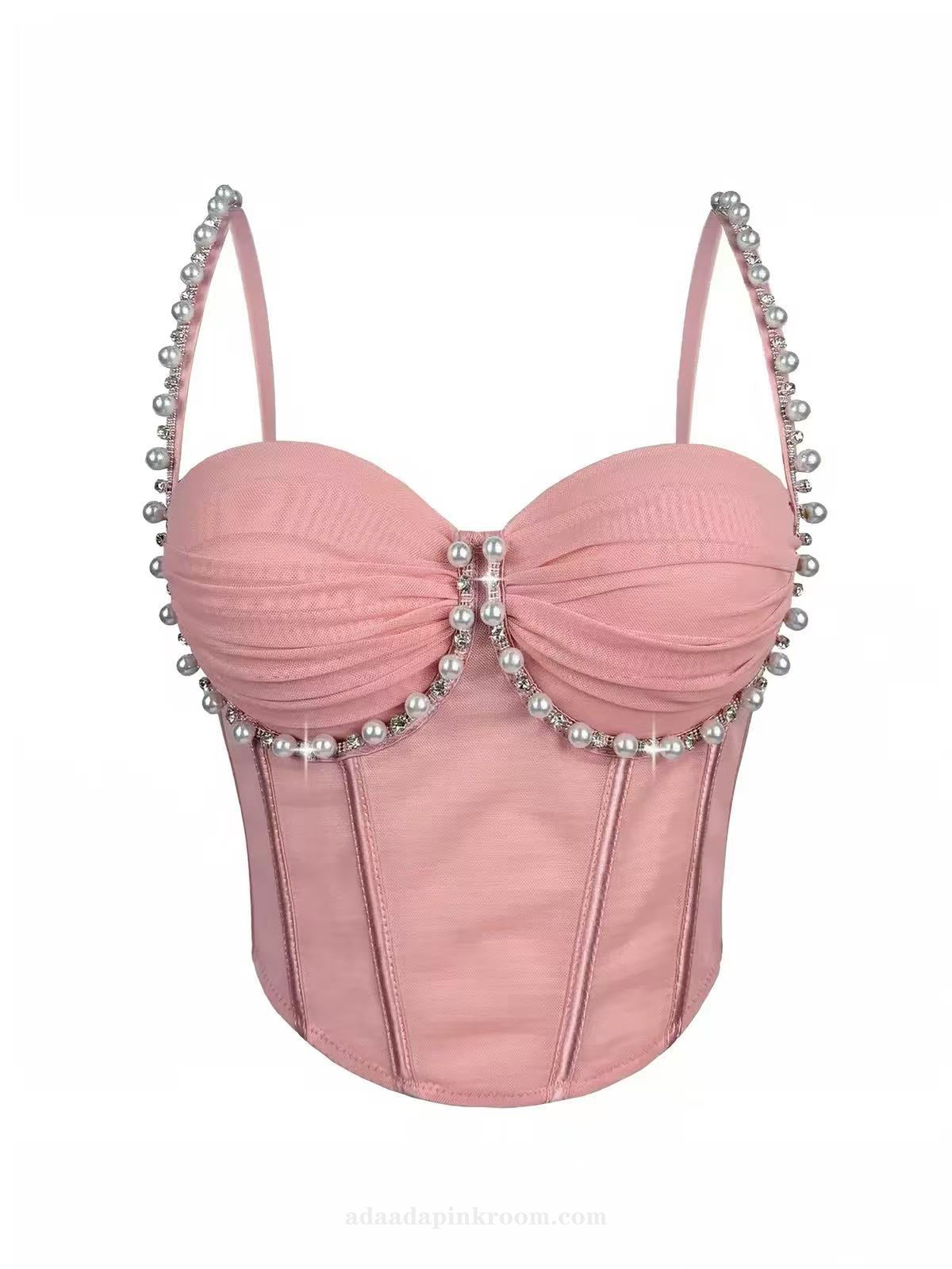 Embellished Corset Crop Top