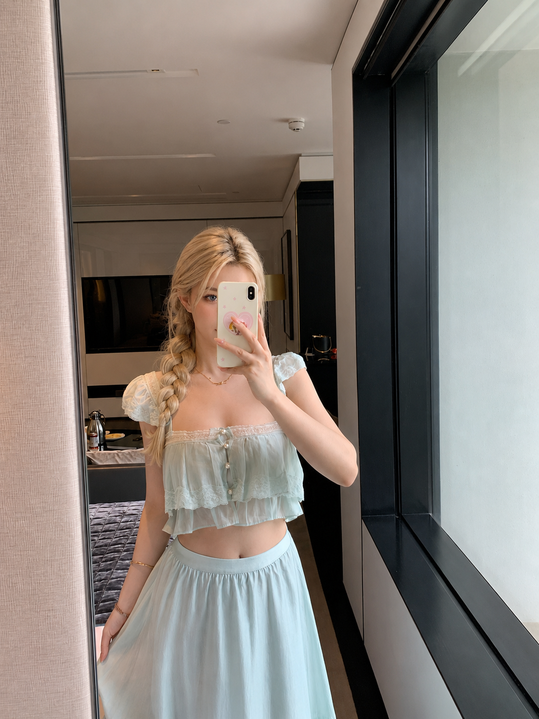 LACE TRIM CAMISOLE SET