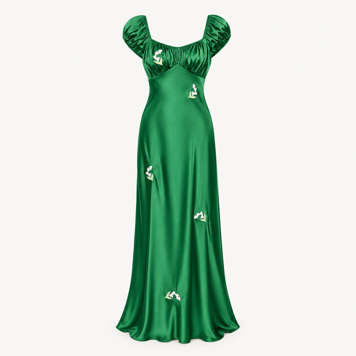 Lily Emerald Silk Maxi Dress