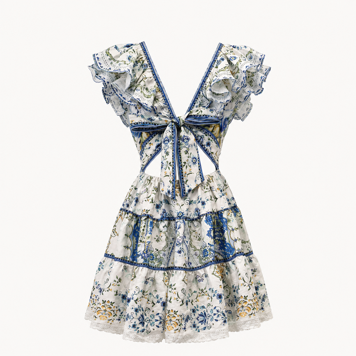 Delphine Floral Ruffle Mini Dress