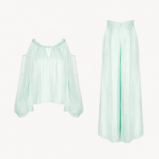 PLEATED OFF-SHOULDER TOP