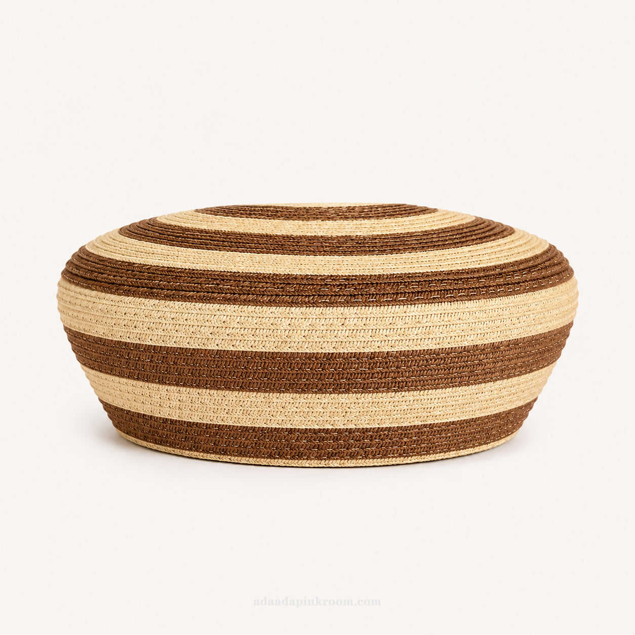 Striped Raffia Pillbox Hat