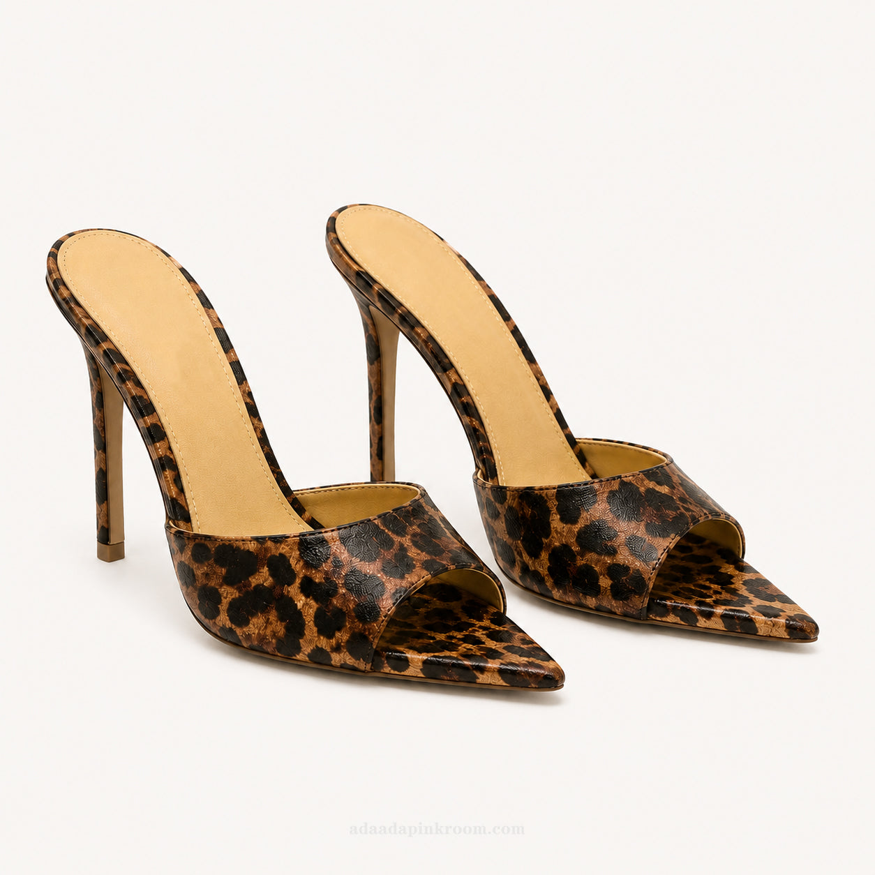 Leopard Print Heeled Mules