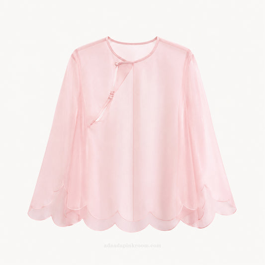 SHEER SCALLOPED ORGANZA TOP