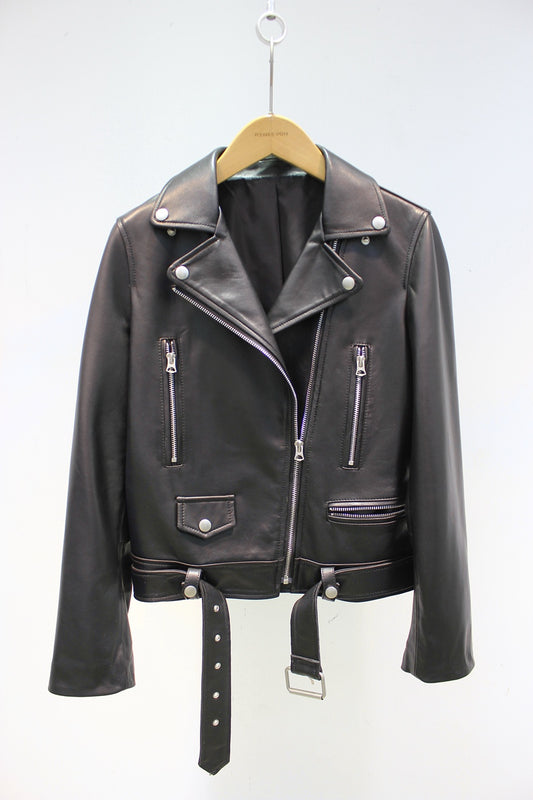 black sheepskin jacket
