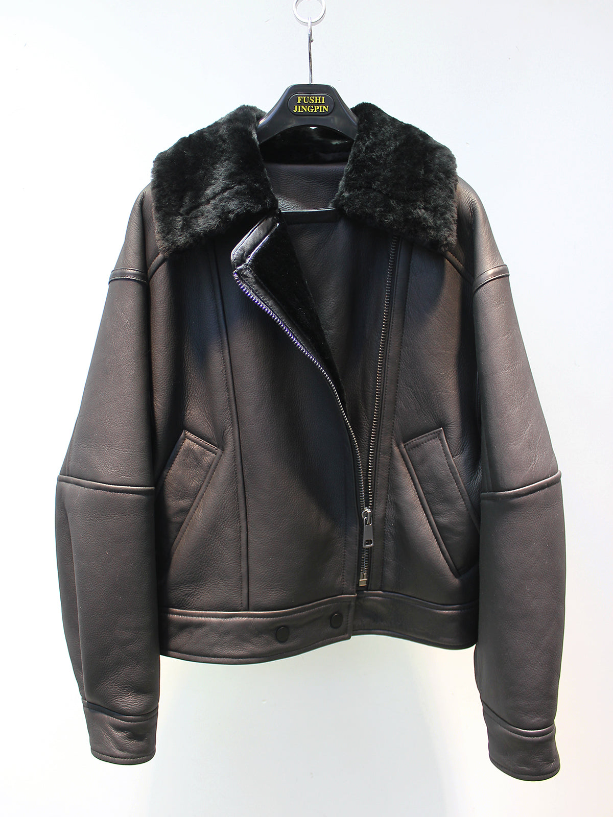 Shearling Fur Biker Jacket