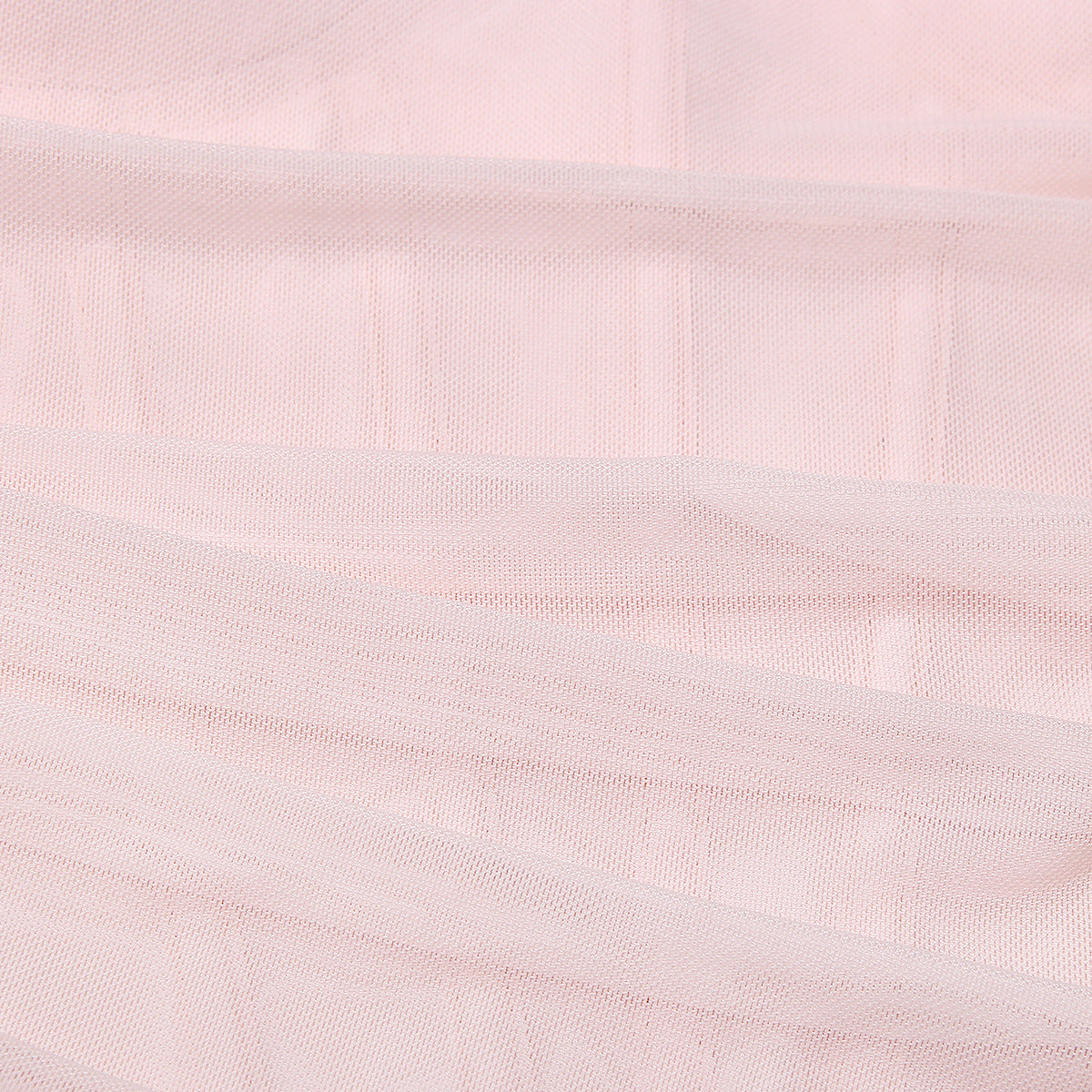 Pink Mesh Fishbone Bra Swing Collar Tube Top
