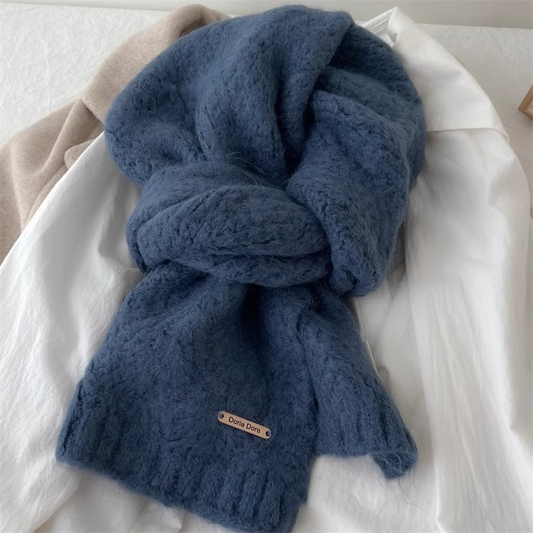 Wool blend knitted scarf
