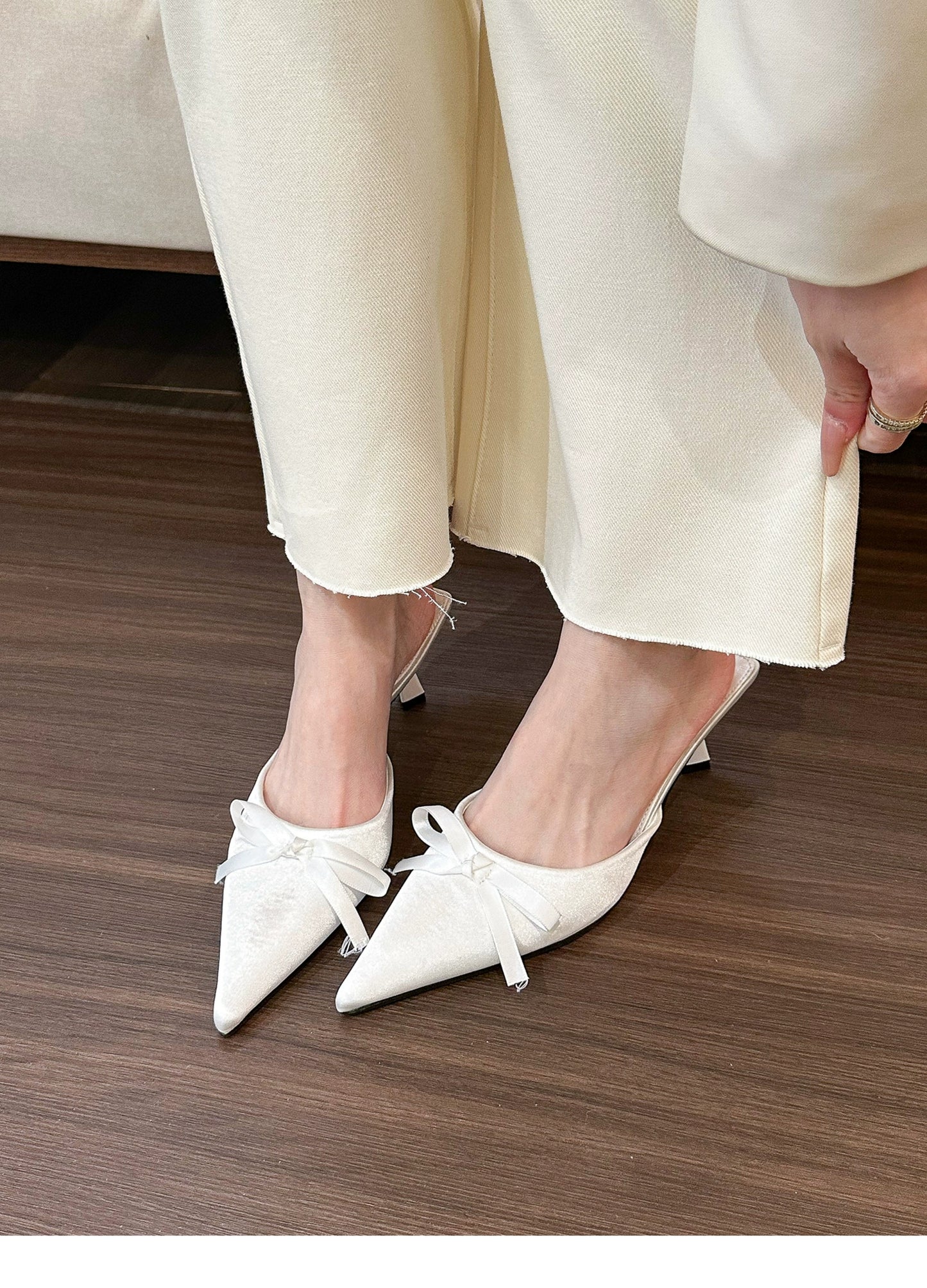 Taro purple bow stiletto high heels