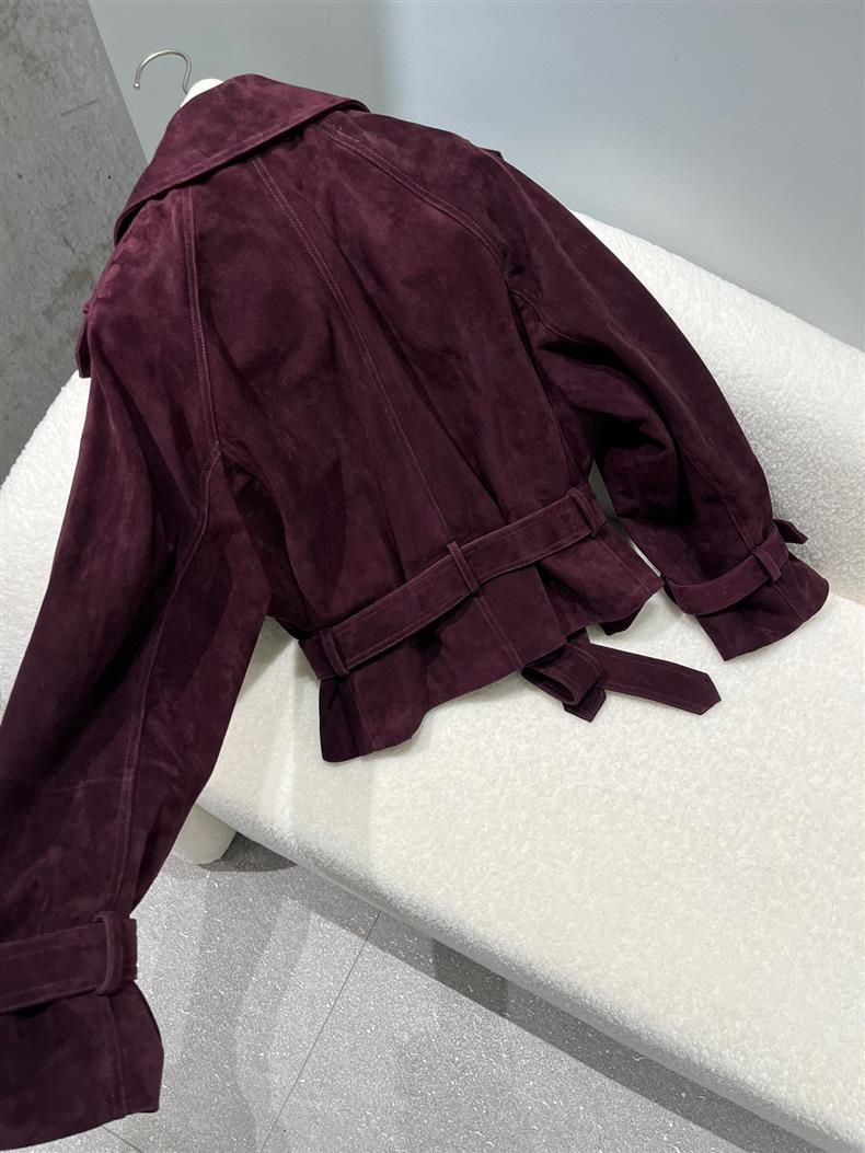 Genuine sheepskin suede leather jacket