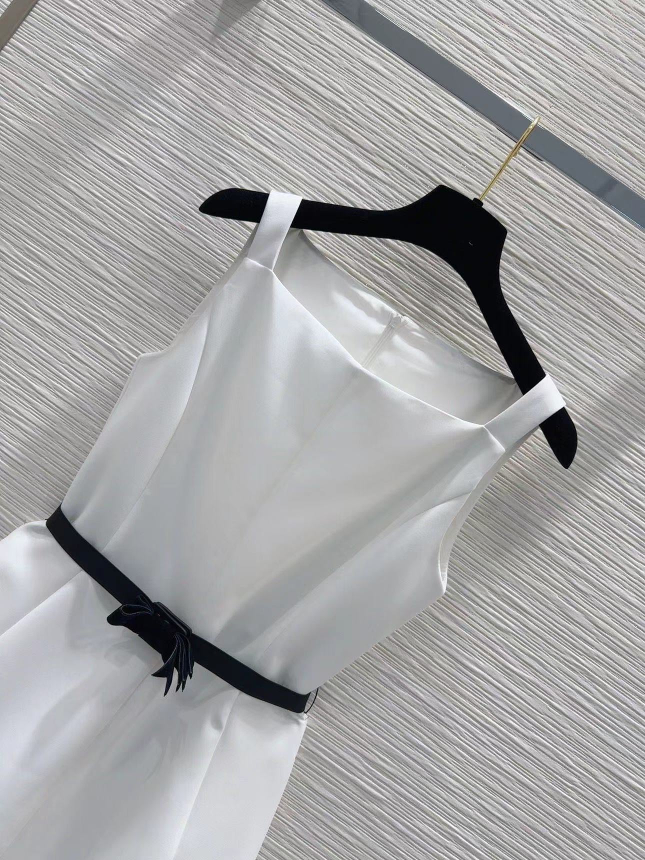 Bow Sleeveless Suspender Dress