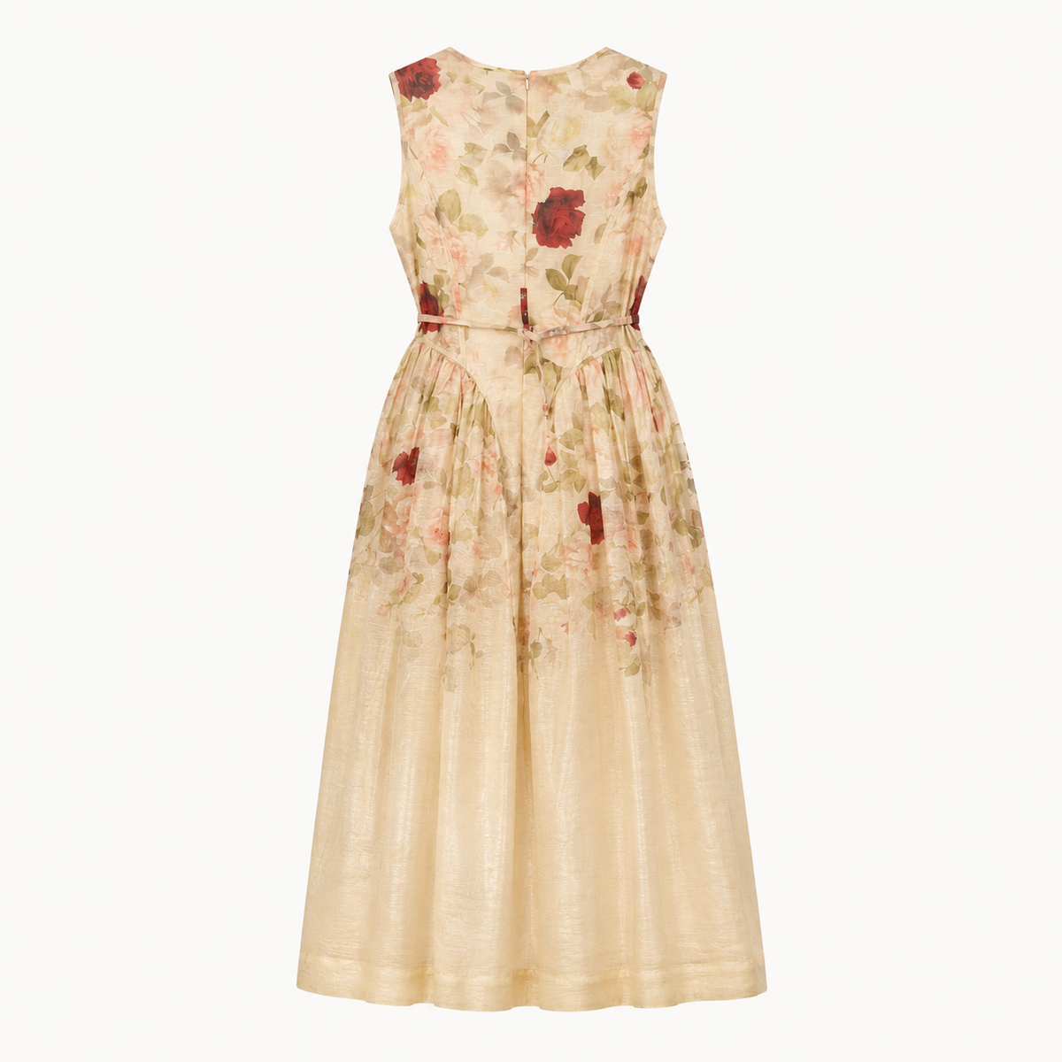 Rose Garden Sleeveless Maxi Dress - Cream Floral