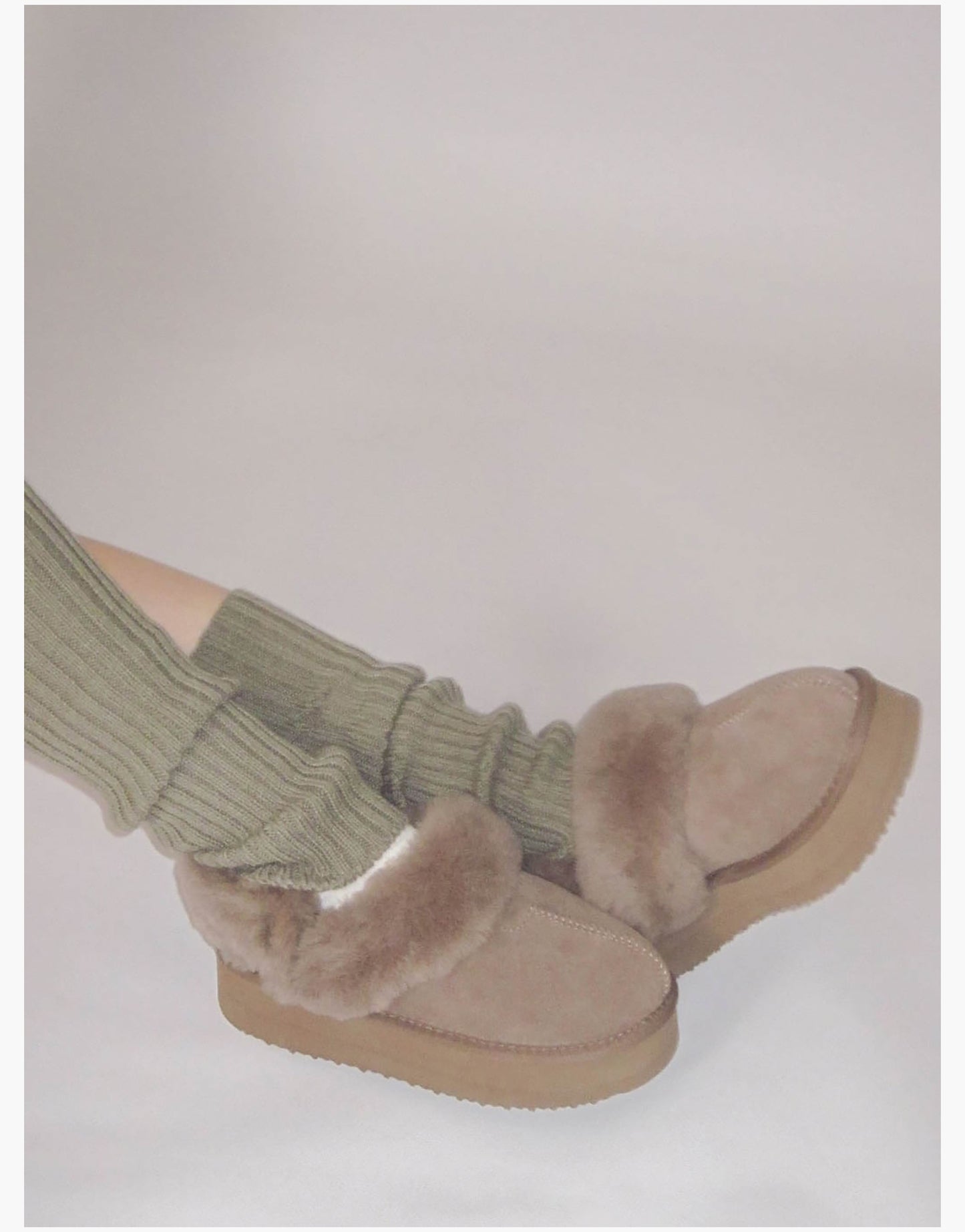 Handmade fur and velvet cotton shoes