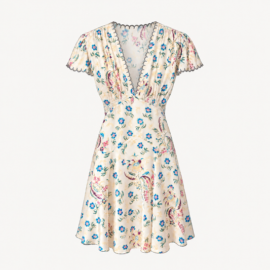 Bluebell Silk Floral Mini Dress