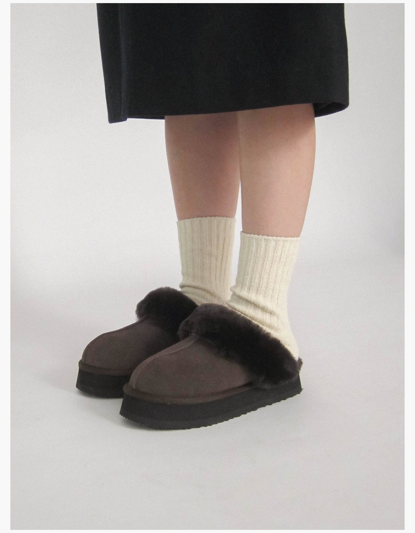 Thick-soled snow-covered cotton slippers