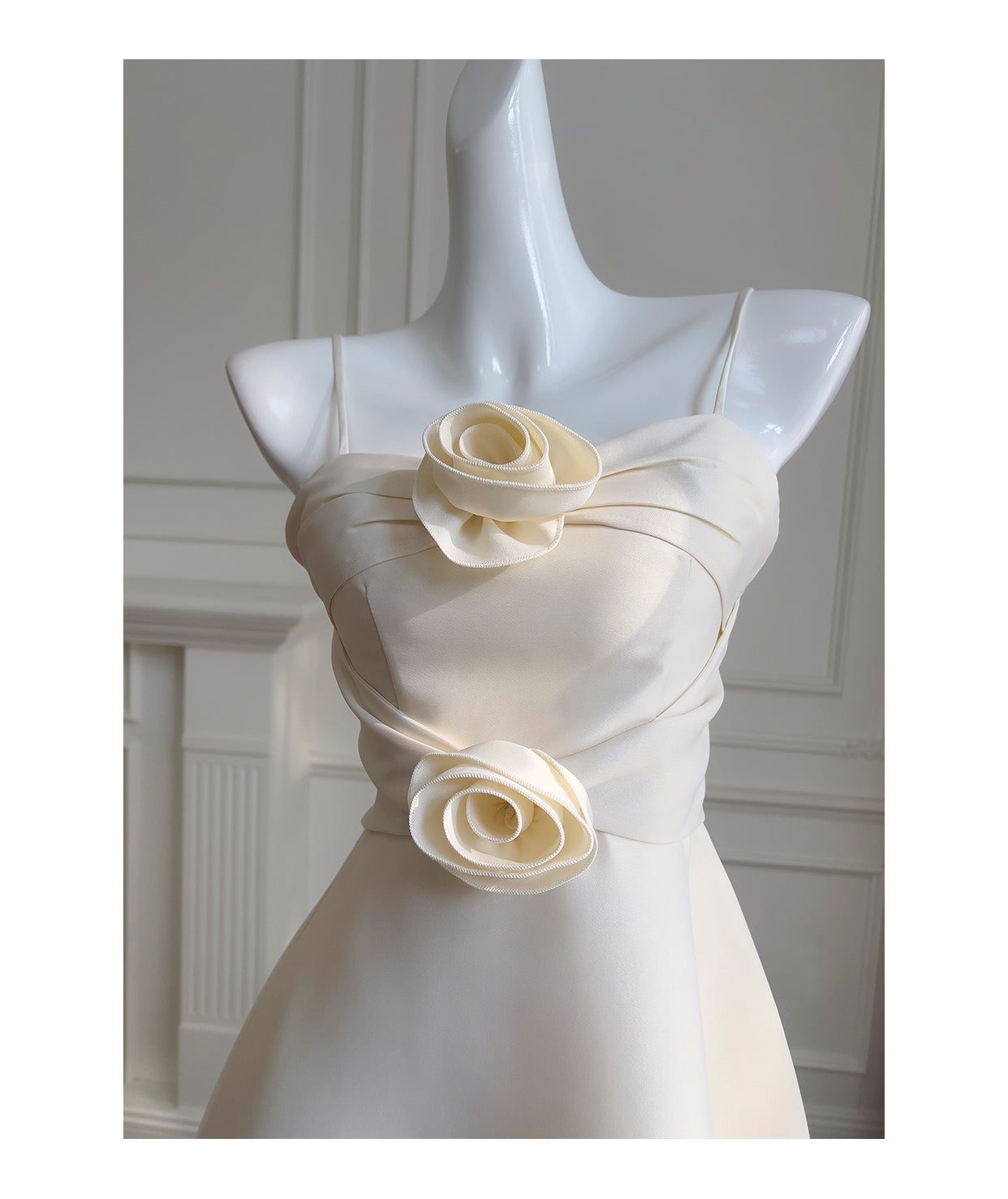 Floral Satin Party Gown Dress