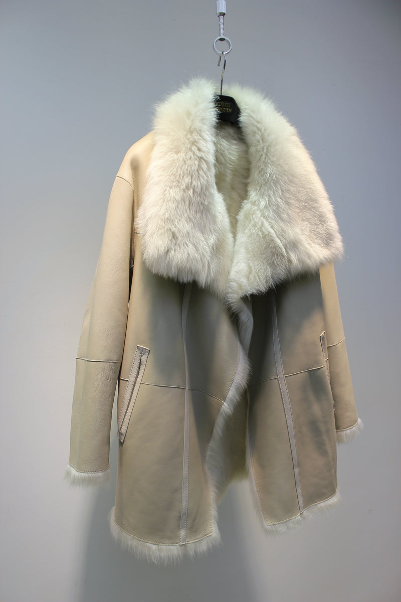 Tuscan fur one-piece temperament lapel reversible fur coat