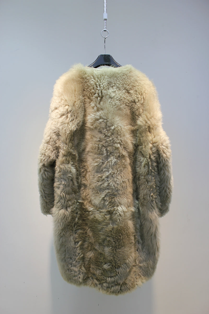 Tuscan fur one-piece fashionable round neck mid-length fur