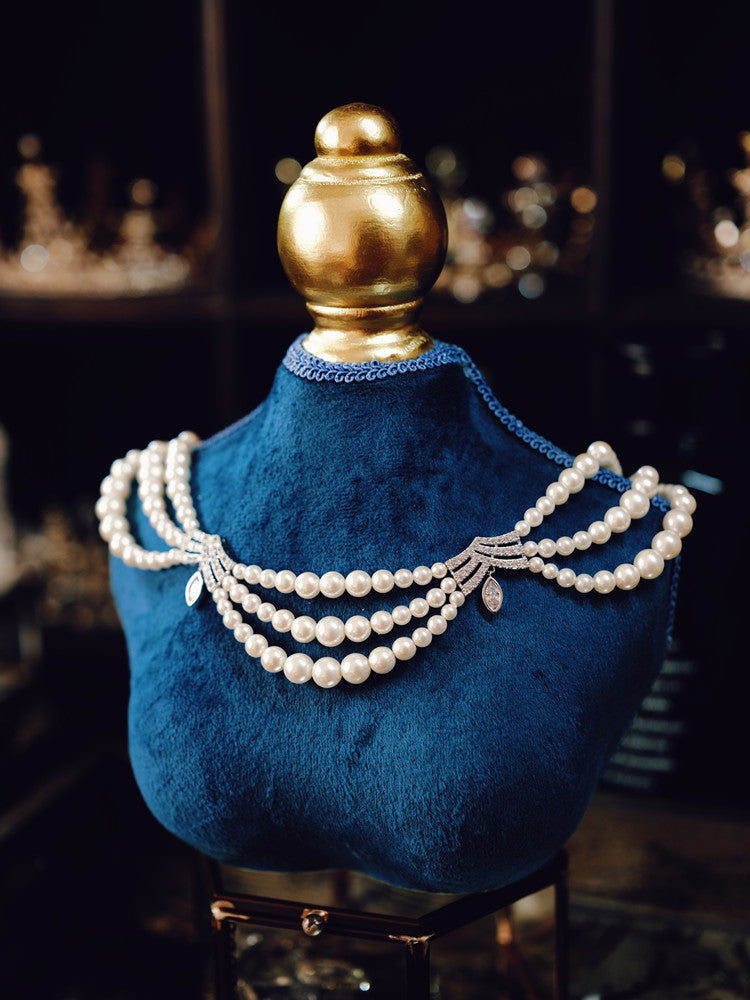 Layered Pearl Necklace Bridal Dress Accessories