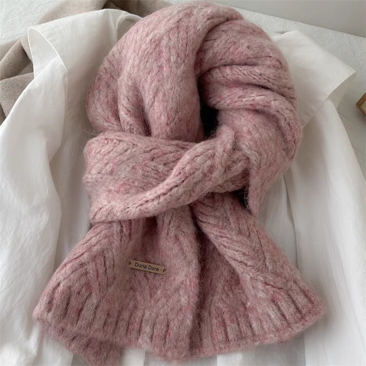 Wool blend knitted scarf