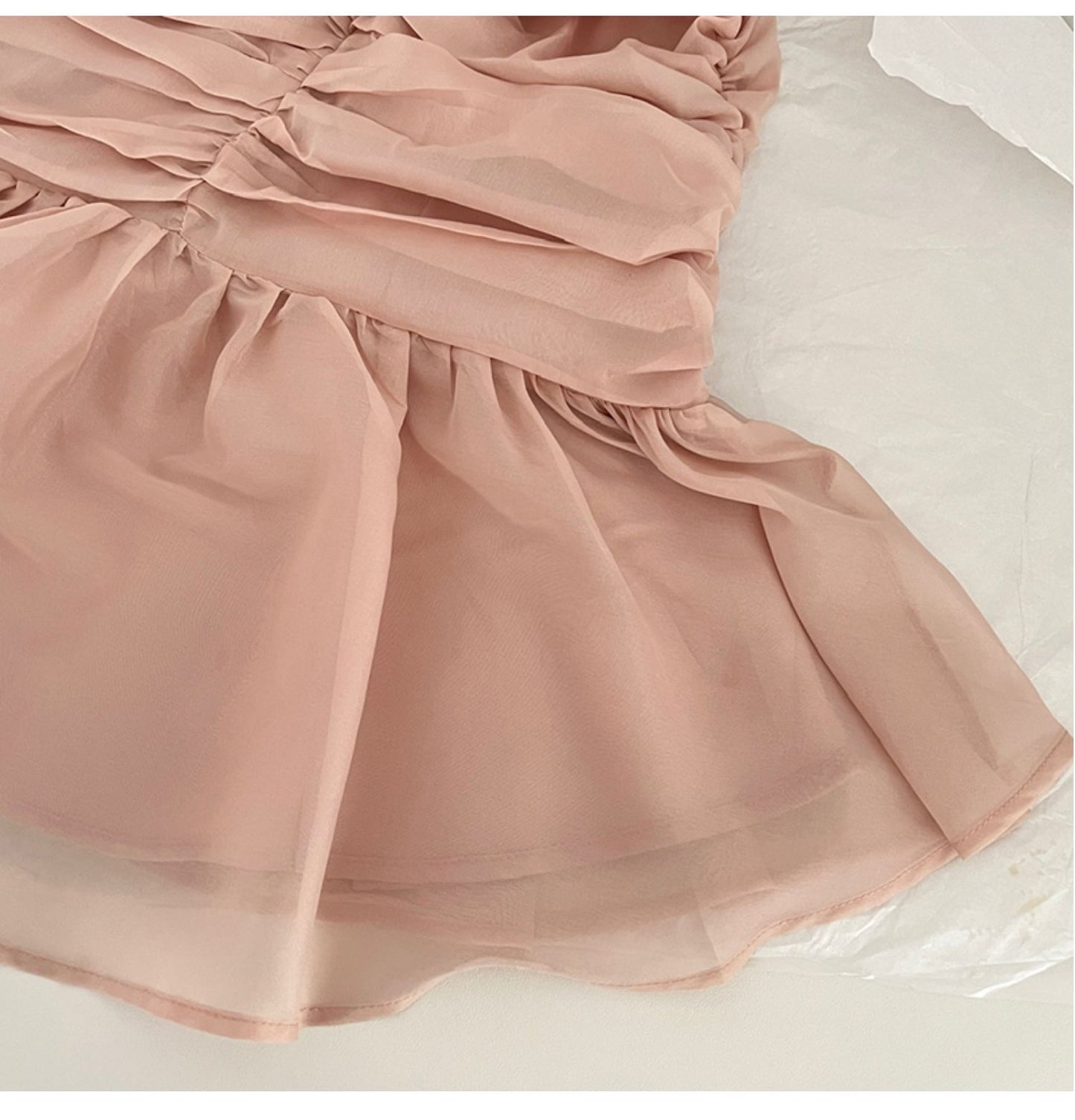 Chiffon design pleated waist slimming skirt