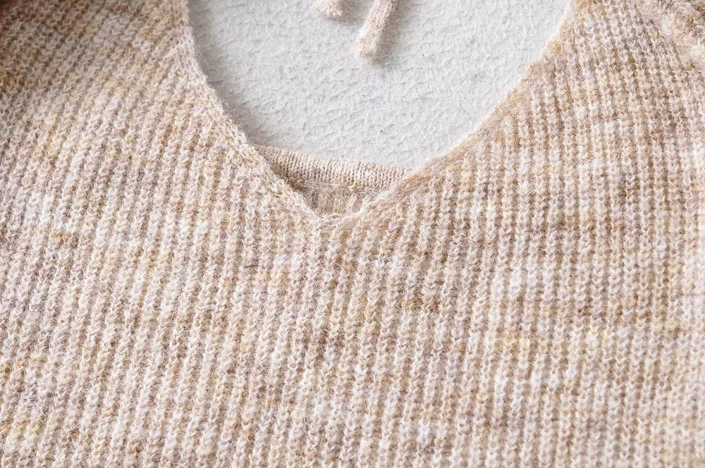 Two pieces of knitted slim fit hot girl sweater blouse vest