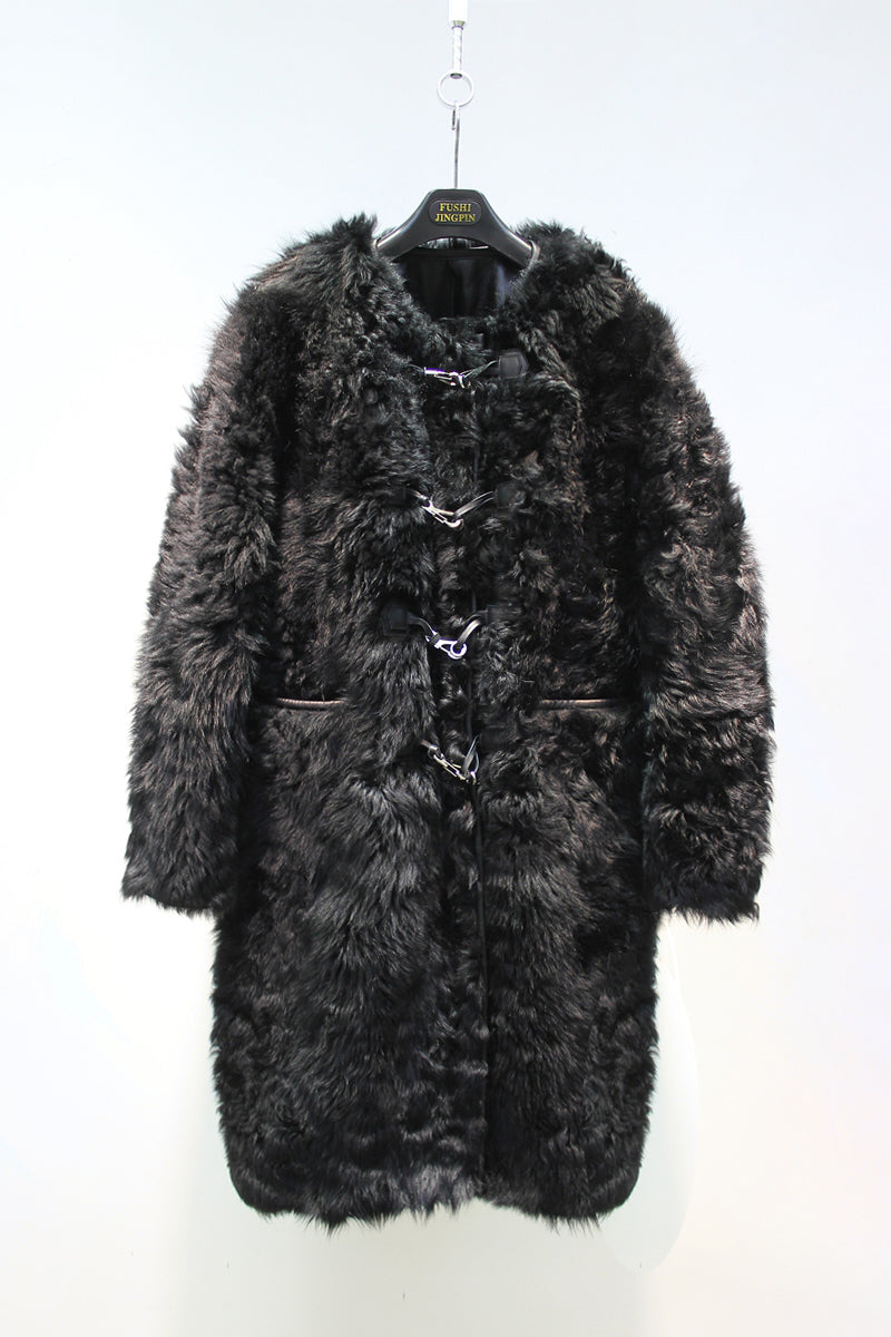 Tuscan fur one-piece fashionable round neck mid-length fur