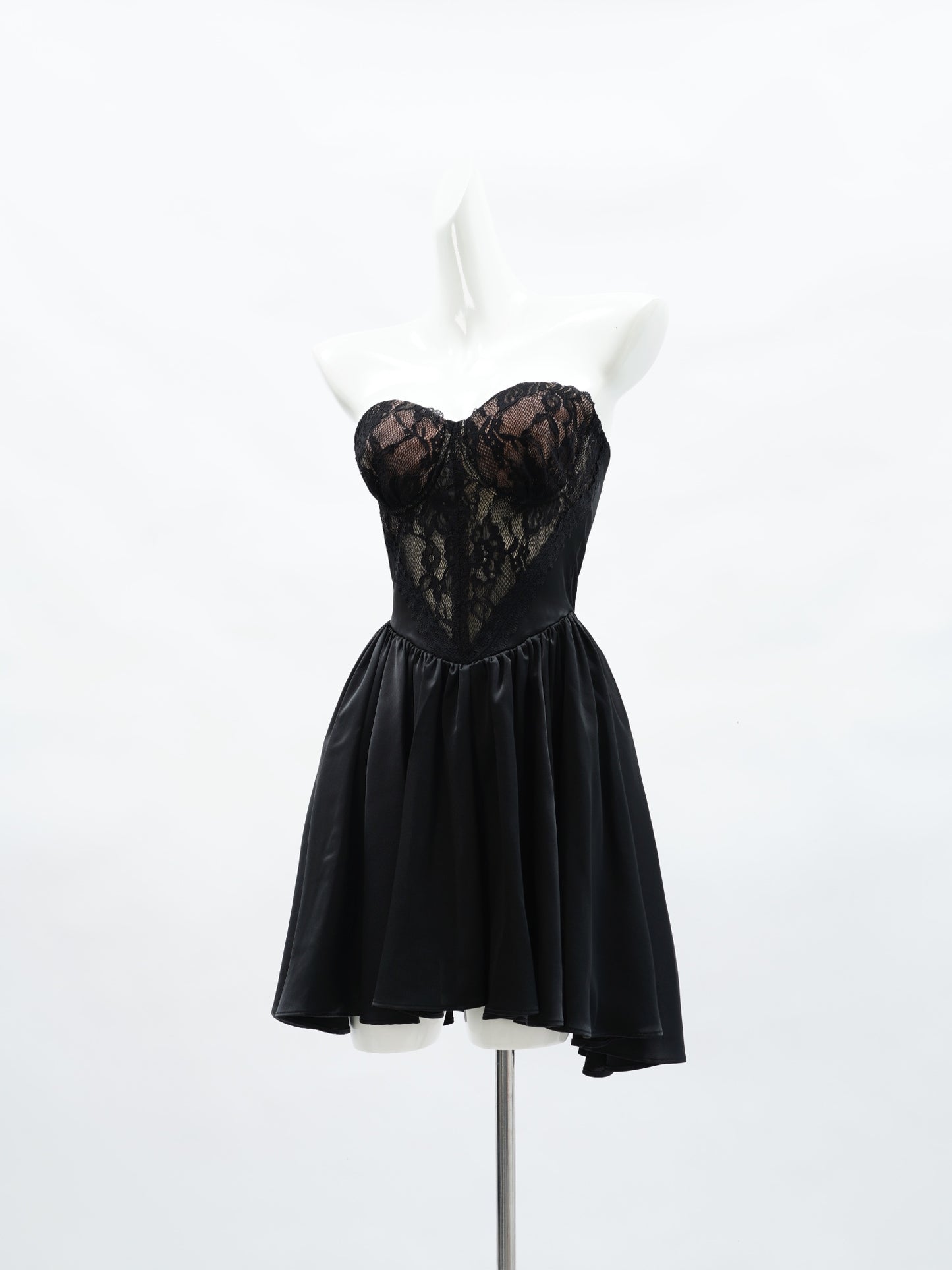 Lace tube top mini dress