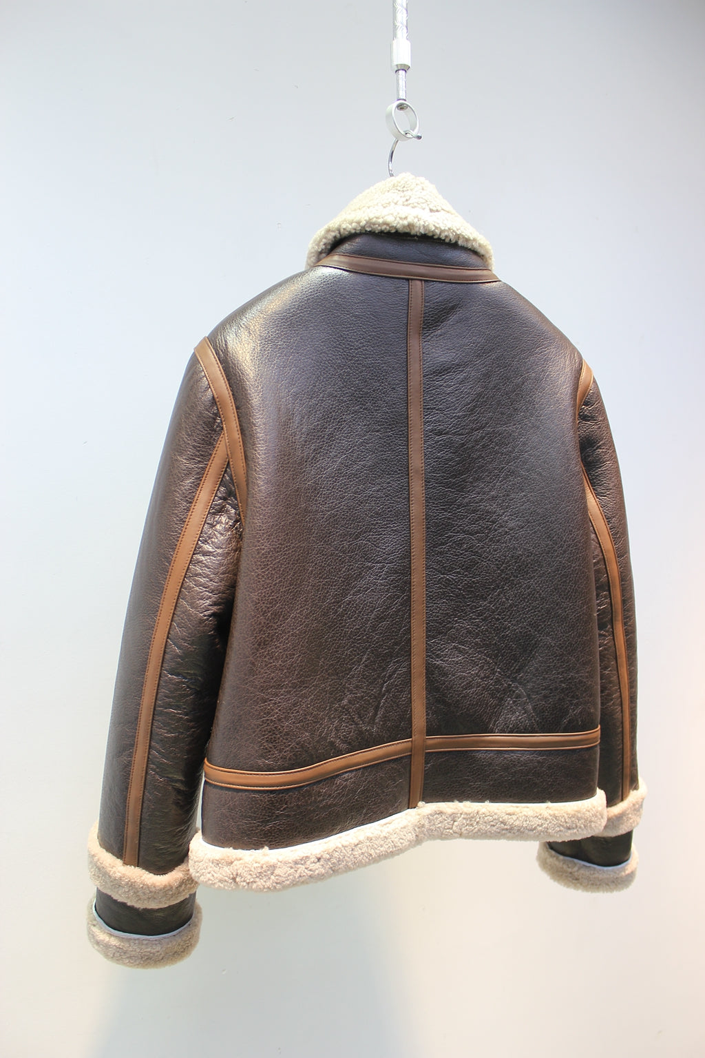 Original imported sheepskin all-in-one design motorcycle fur jacket
