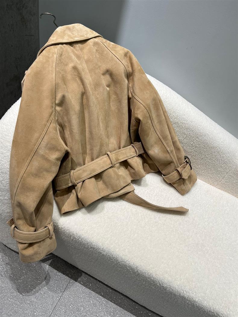 Genuine sheepskin suede leather jacket