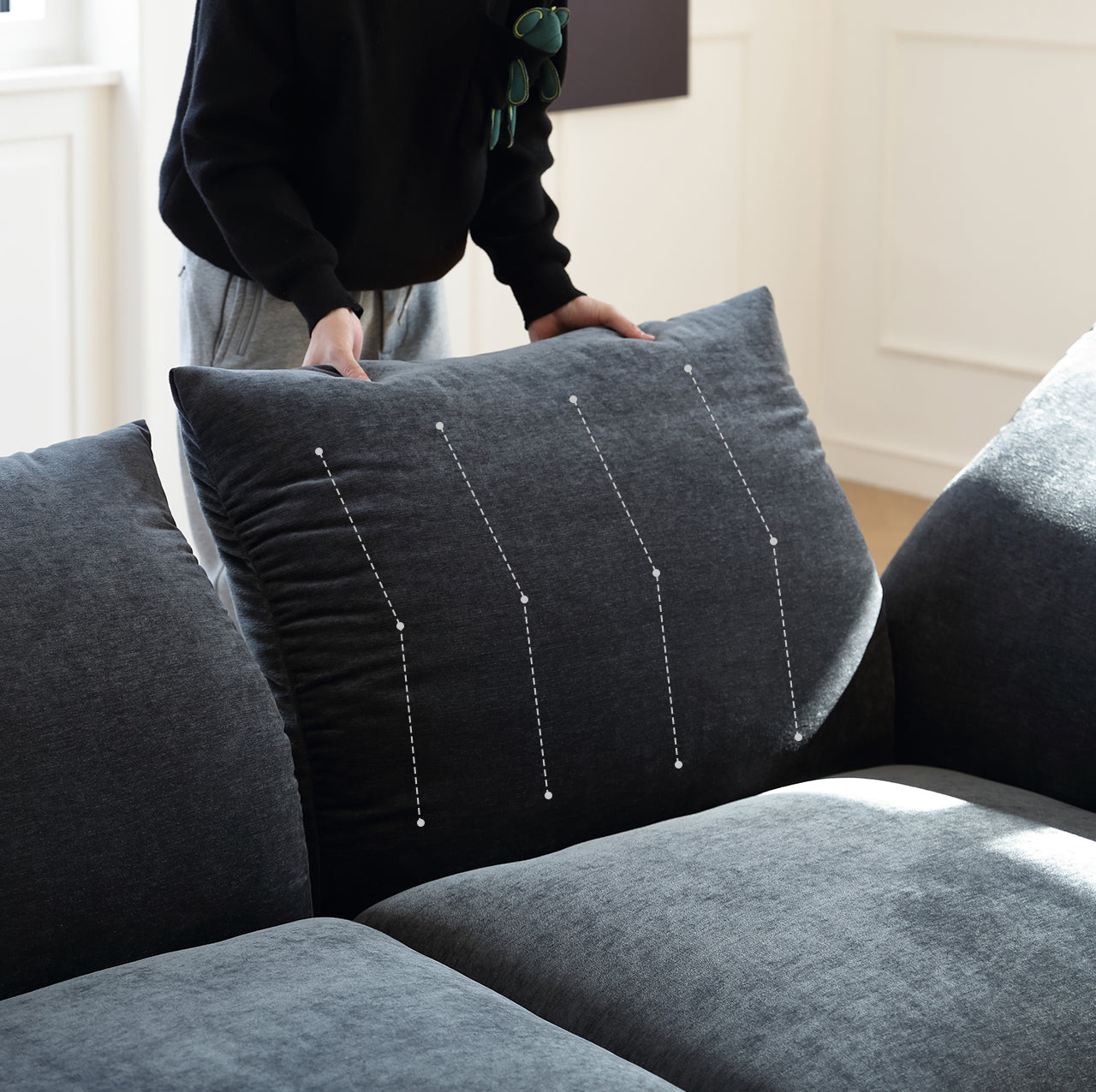 Italian minimalist petal sofa designer creative special-shaped modular sofa corner fabric sofa